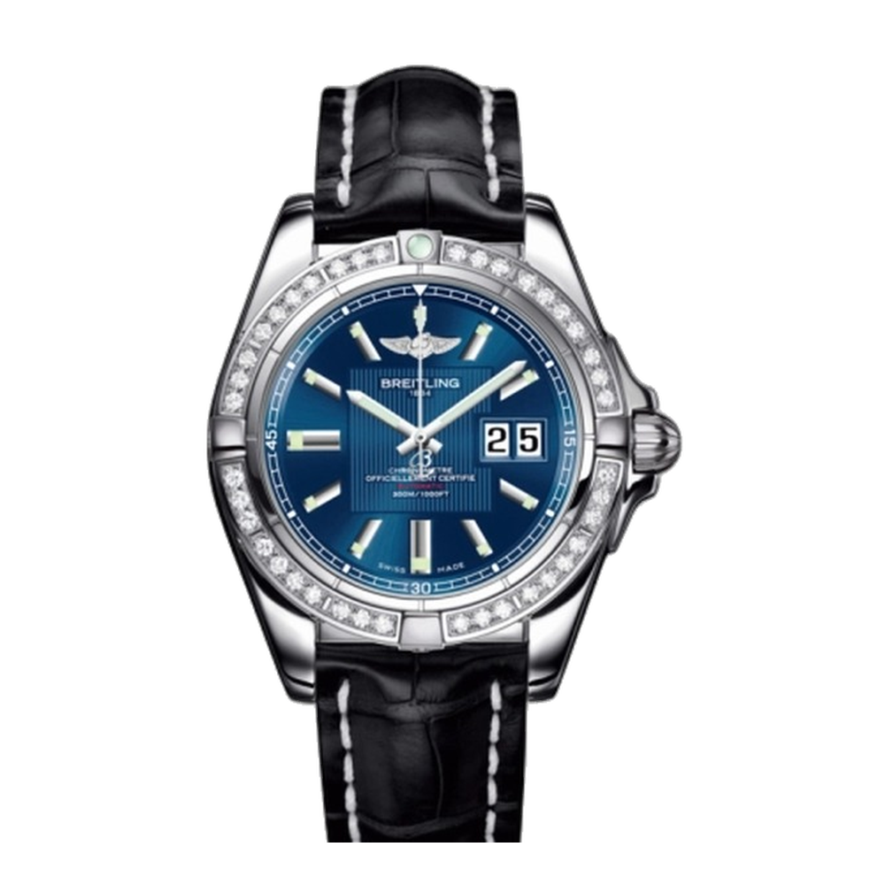 Breitling Stainless Steel / Diamond / Metallica Blue