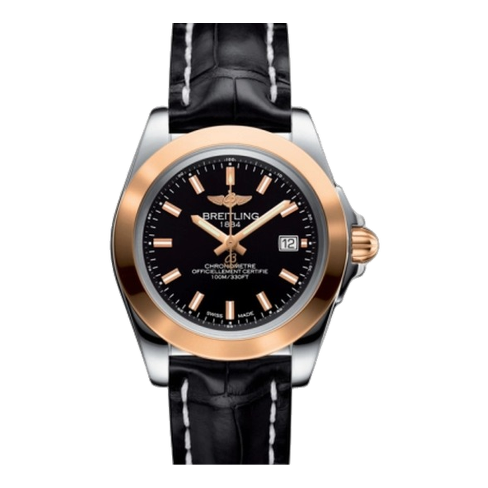 Breitling Sleek Edition Stainless Steel / Rose Gold / Trophy Black Black Dial Straps