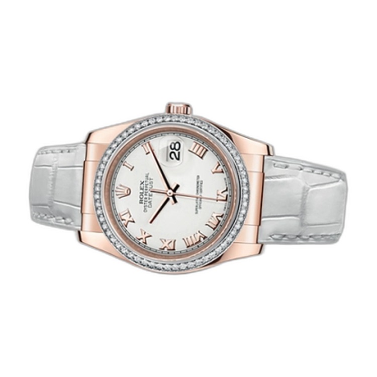 Rolex Datejust 36 Everose Strap Ivory Roman