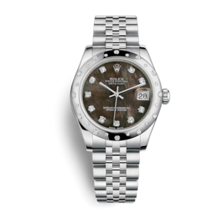 Rolex Datejust 31 Stainless Steel Domed Diamond / Jubilee / Black MOP