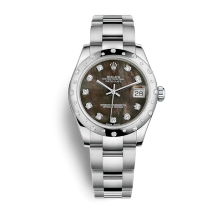 Rolex Datejust 31 Stainless Steel Domed Diamond / Oyster / Black MOP