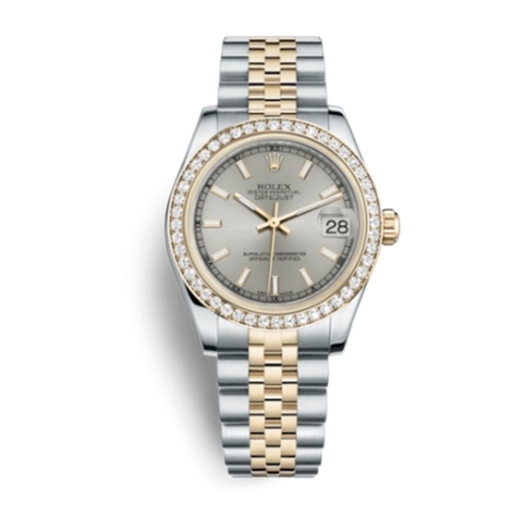 Rolex Datejust 31 Rolesor Yellow Diamond / Jubilee / Silver