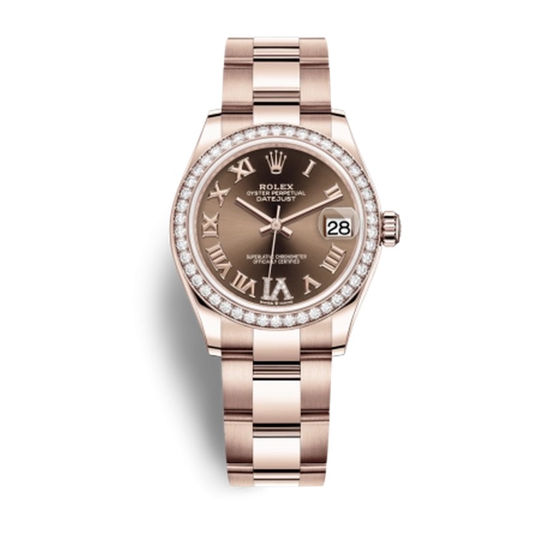 Rolex Datejust 31 Rose Gold / Diamond / Chocolate - Roman / Oyster