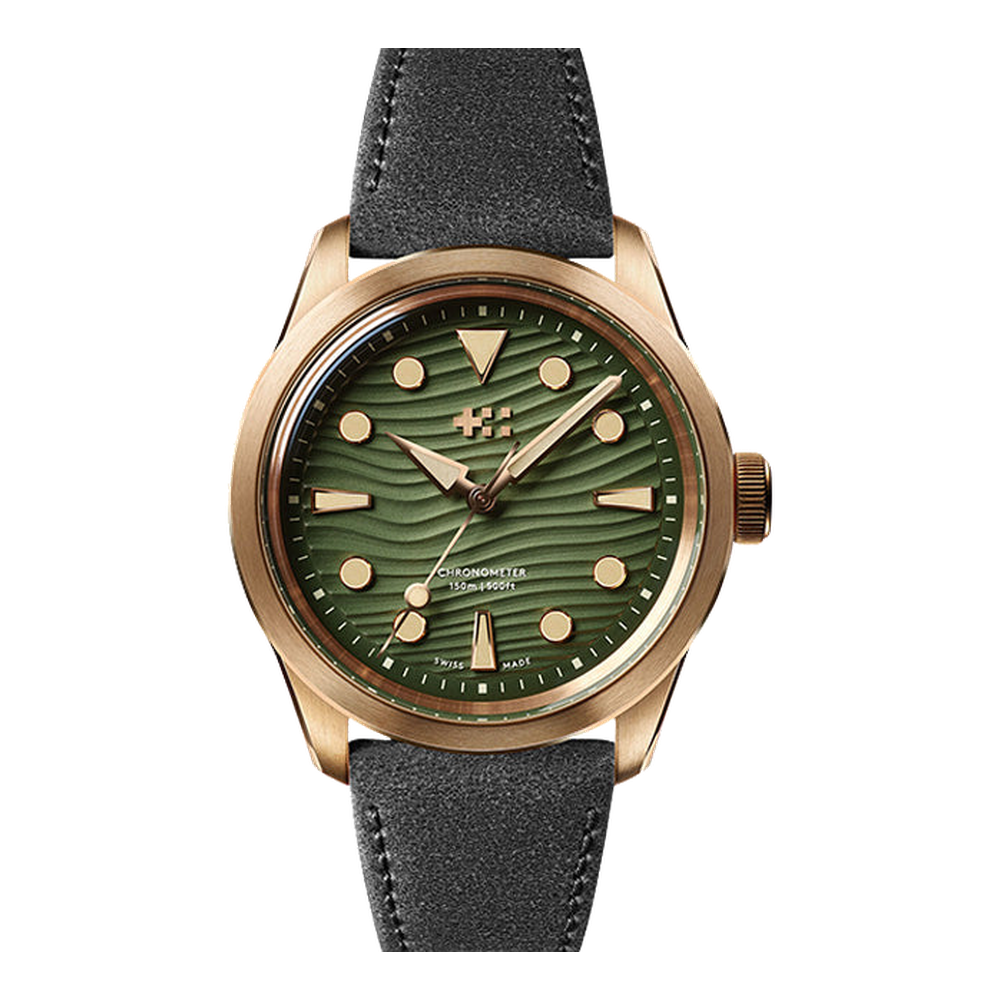 Christopher Ward C65 Dune Aeolian Bronze  Green Dial Straps