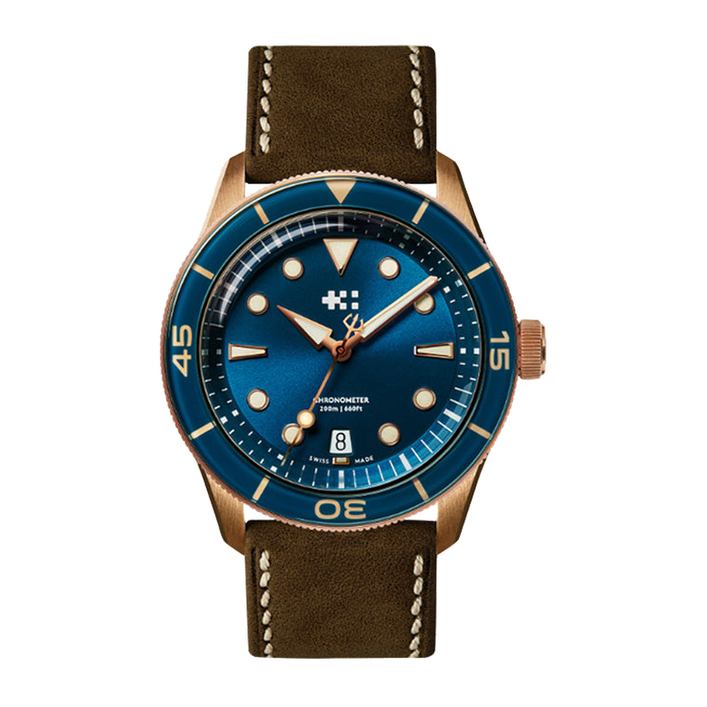 Christopher Ward C65  Aquitaine Bronze  Blue / Navy Dial Straps