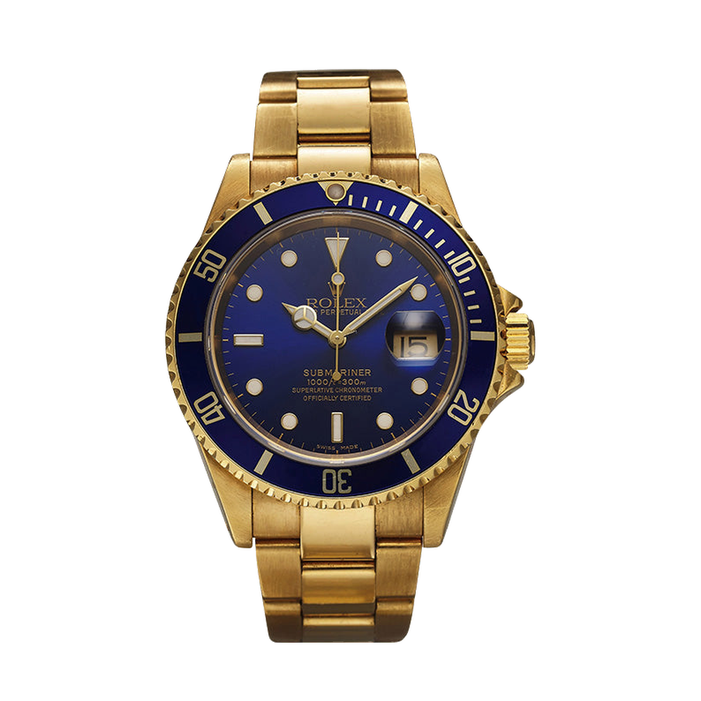 Rolex Submariner 16618 Blue SuperLuminova Blue/Navy Dial Straps
