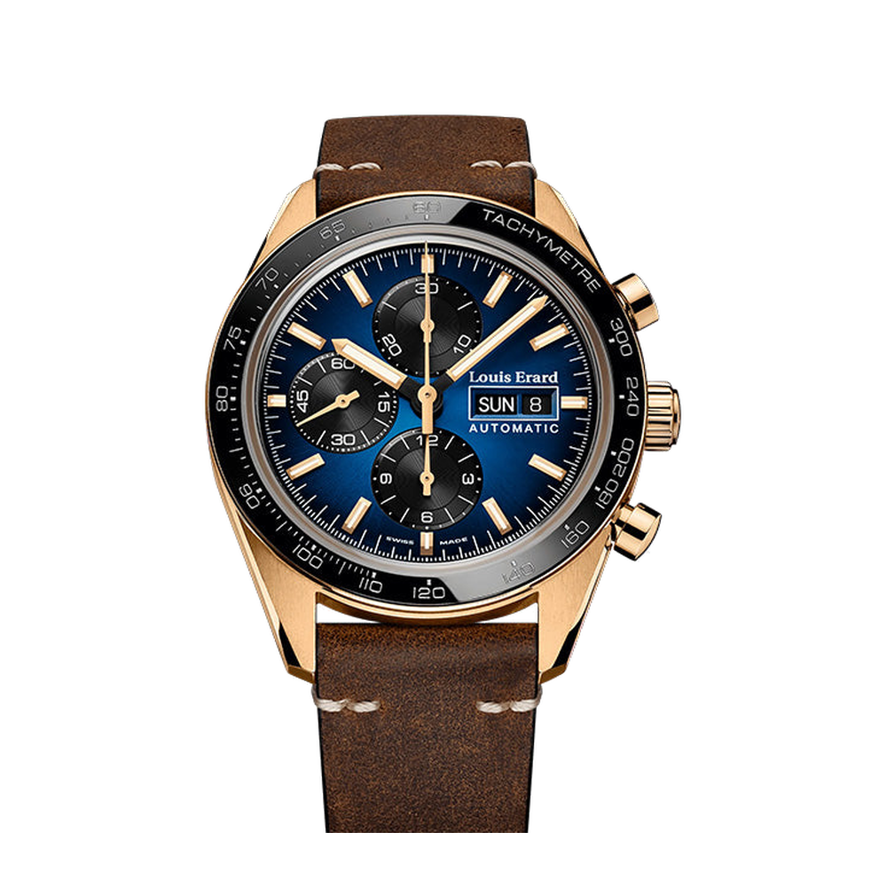 Louis Erard La Sportive Bronze Blue / Navy Dial Straps