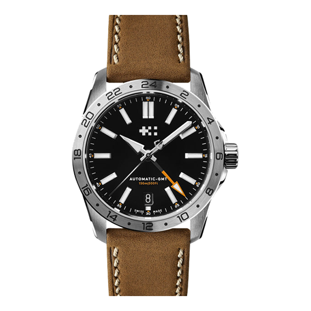 Christopher Ward C63 GMT 36 Black Dial Straps