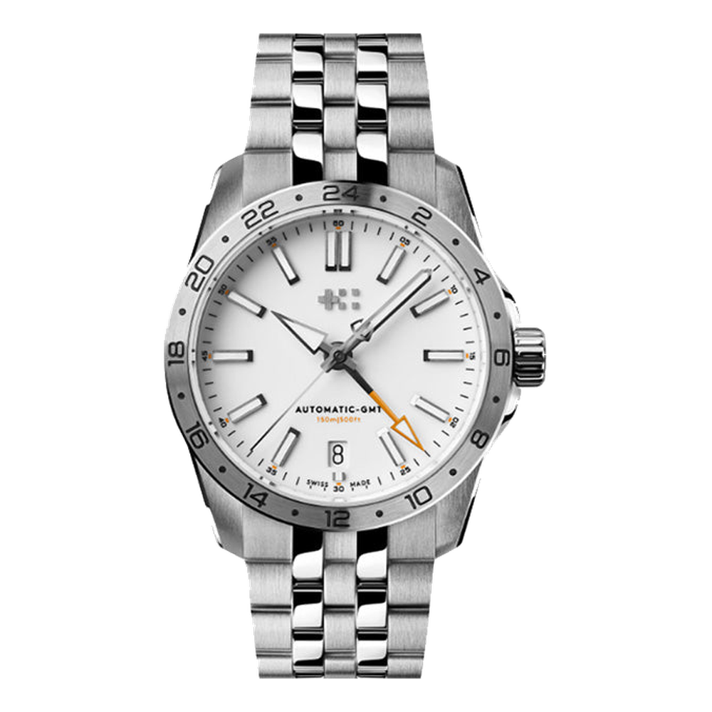 Christopher Ward C63 GMT  36 White Dial Straps