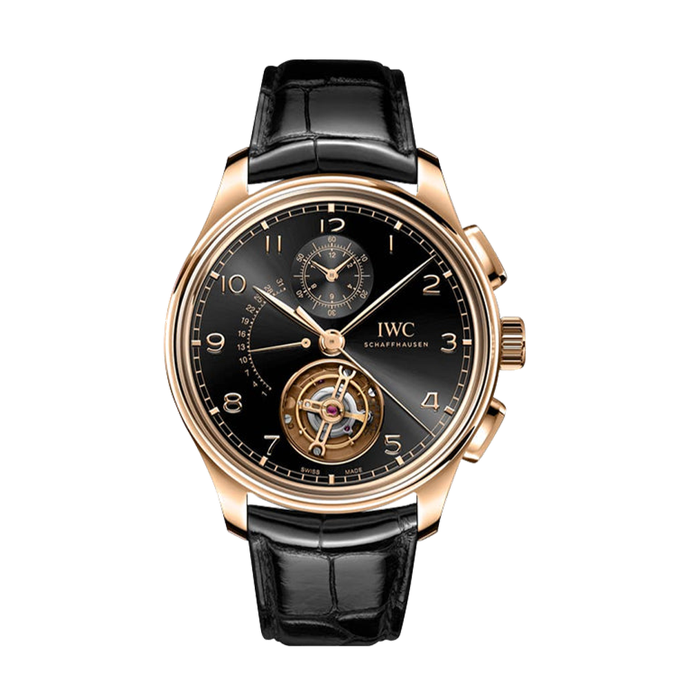 IWC Portugieser Tourbillon Rétrograde Chronograph Armor Gold / Black