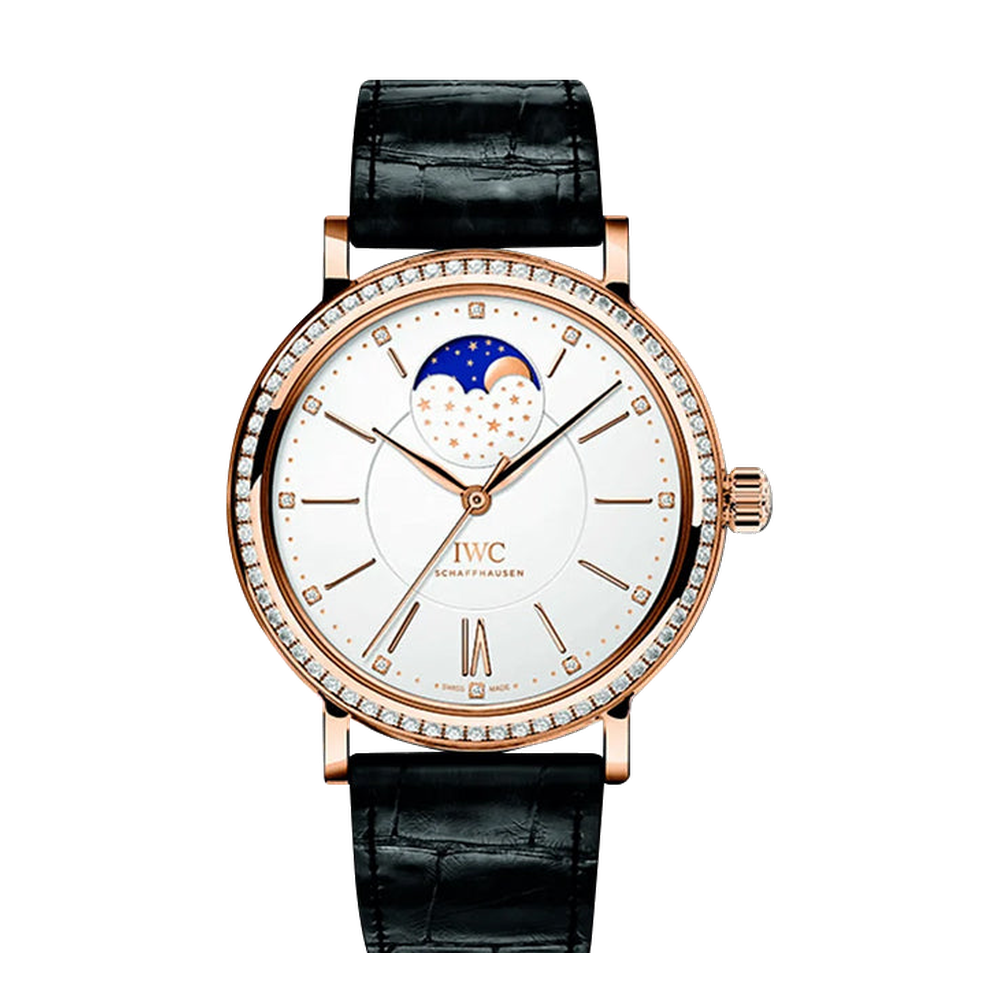 IWC Portofino Automatic Moon Phase 37 Red Gold / Diamond / Silver
