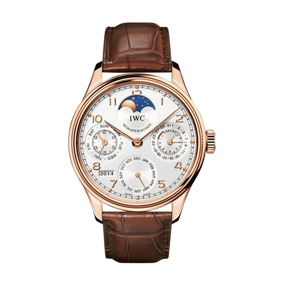 IWC Portugieser Perpetual Calendar 5023 Red Gold / Silver Grey Dial Straps