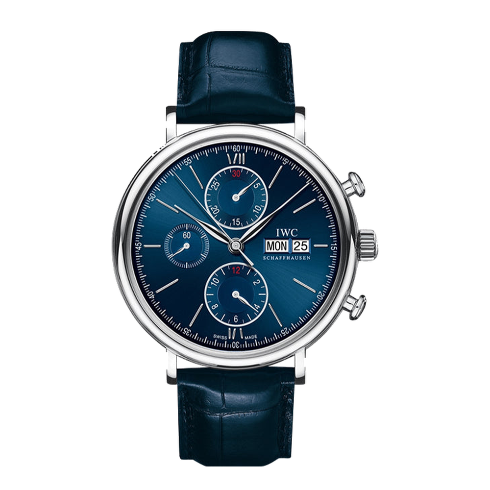 IWC Portofino Chronograph Laureus Blue/Navy Dial Straps
