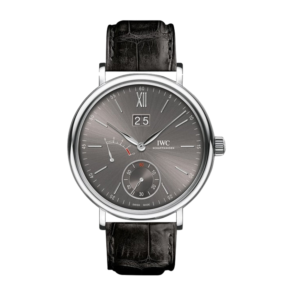 IWC Portofino Hand-Wound Big Date Grey Dial Straps