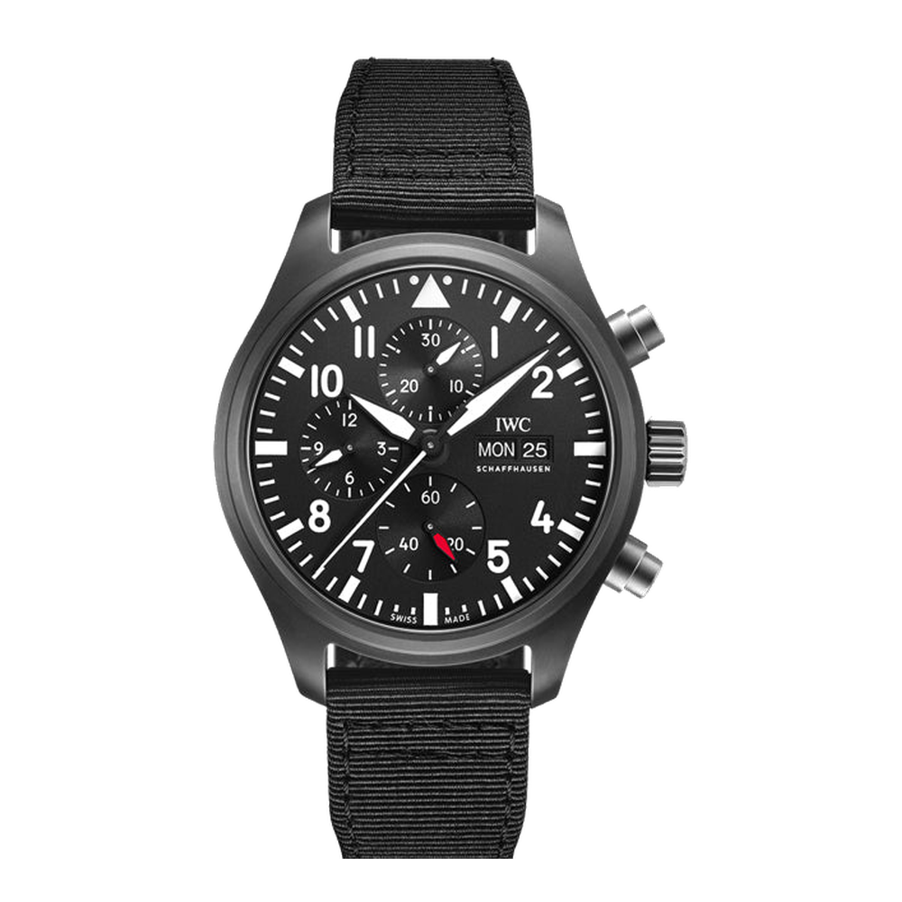 IWC Pilot's Watch Chronograph Top Gun Black Dial Straps