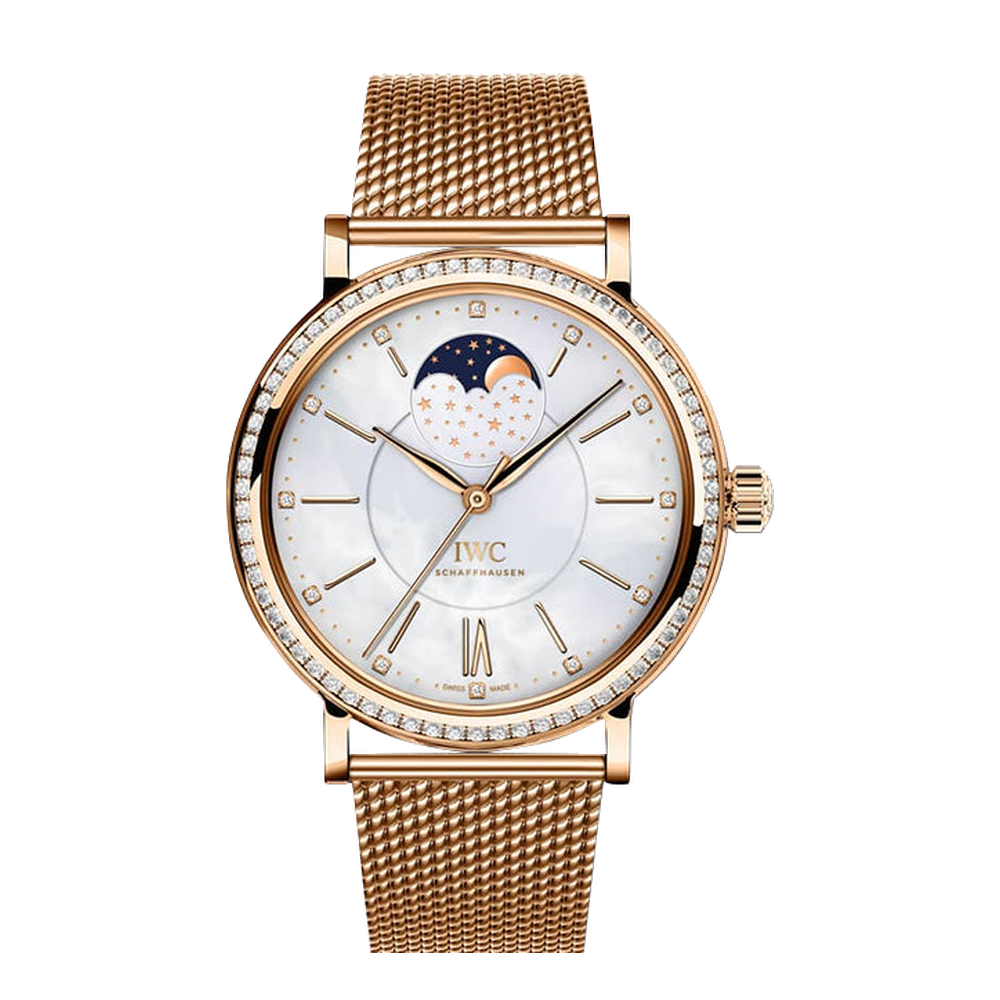 IWC Portofino Automatic Moon Phase 37 Red Gold / Diamond / MOP / Bracelet