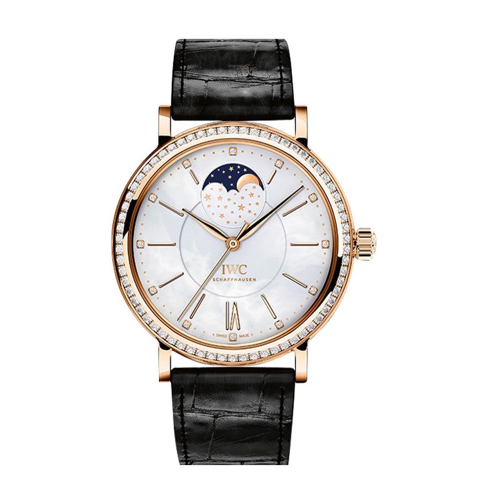 IWC Portofino Automatic Moon Phase 37 Red Gold / Diamond / MOP