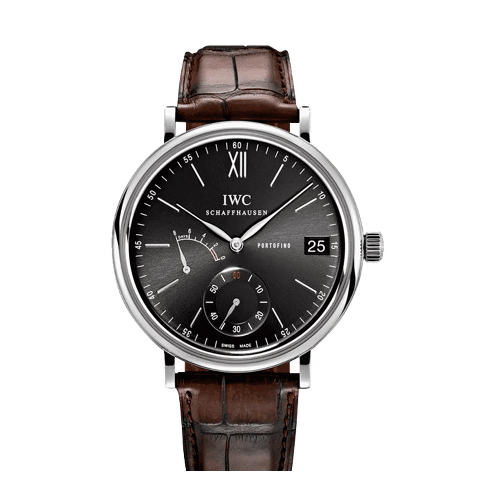 IWC Portofino Hand-Wound Eight Days Stainless Steel / Black