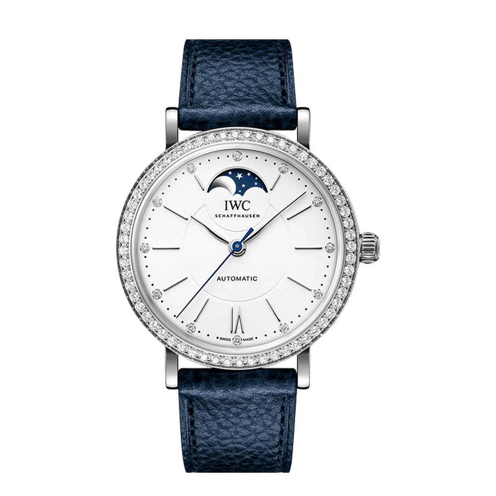 IWC Portofino Automatic Moon Phase 37 Stainless Steel - Diamond / Silver