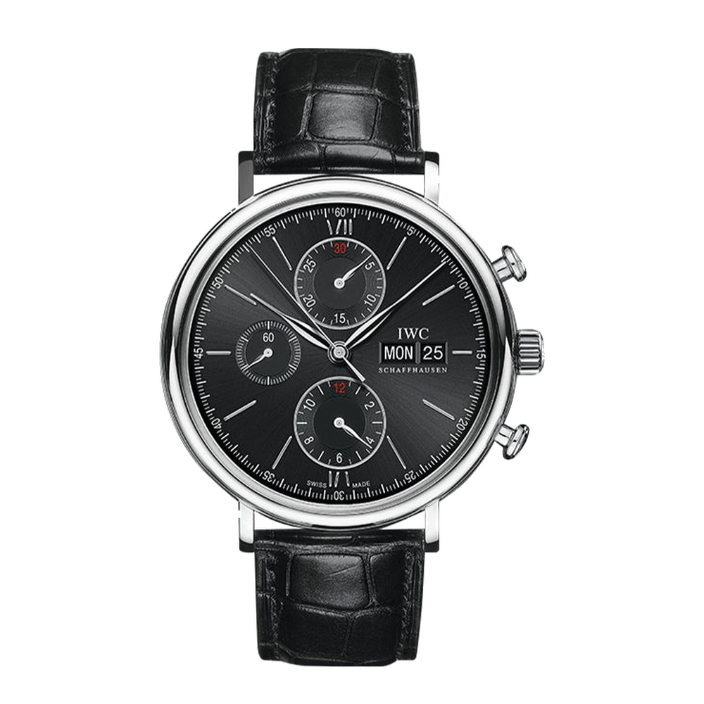 IWC Portofino Chronograph Stainless Steel / Black / Milanese