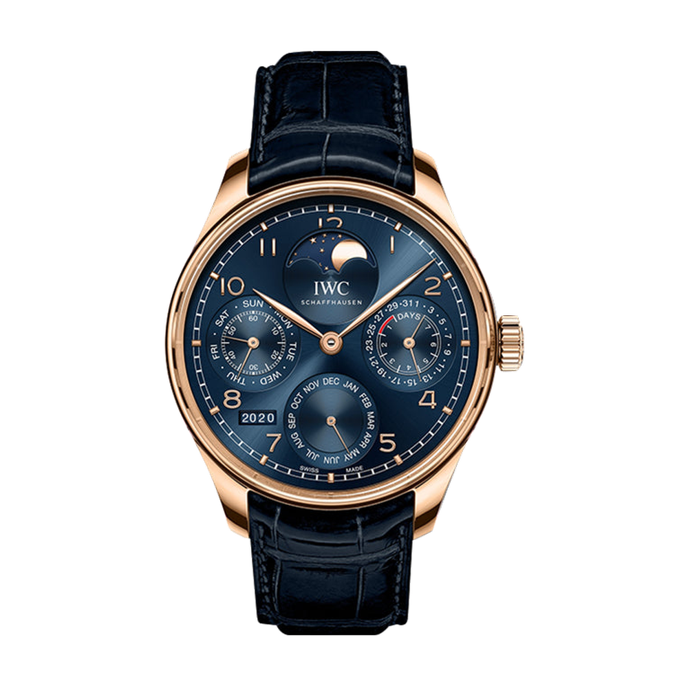IWC Portugieser Perpetual Calendar Single Moon Armor Gold / Blue / Boutique Edition
