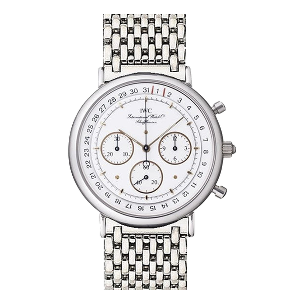 IWC Portofino Chronograph MecaQuartz Stainless Steel / White / Bracelet White Dial Straps
