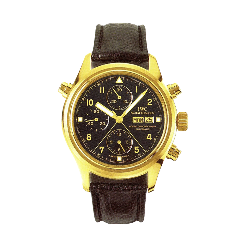 IWC Pilot's Watch Doppelchronograph Yellow Gold / Black / English