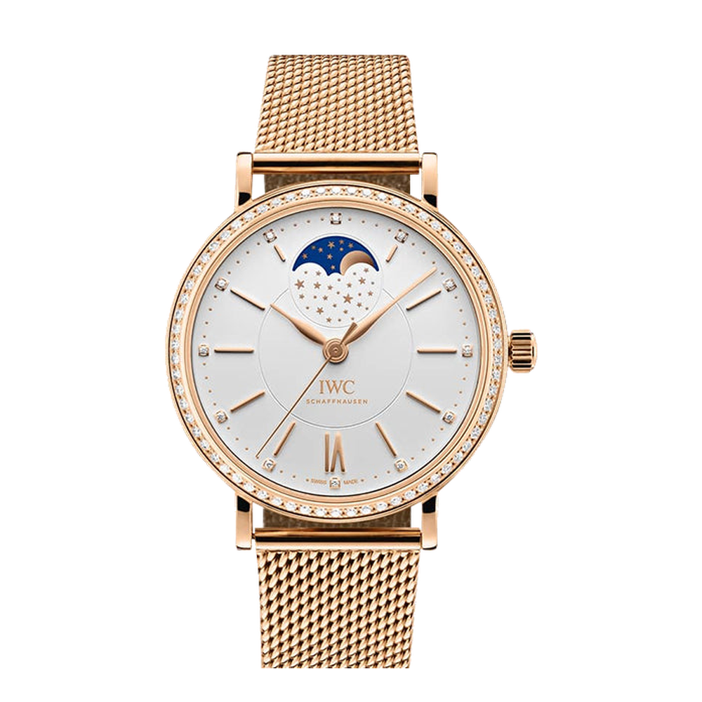 IWC Portofino Automatic Moon Phase 37 Red Gold / Diamond / Silver / Bracelet