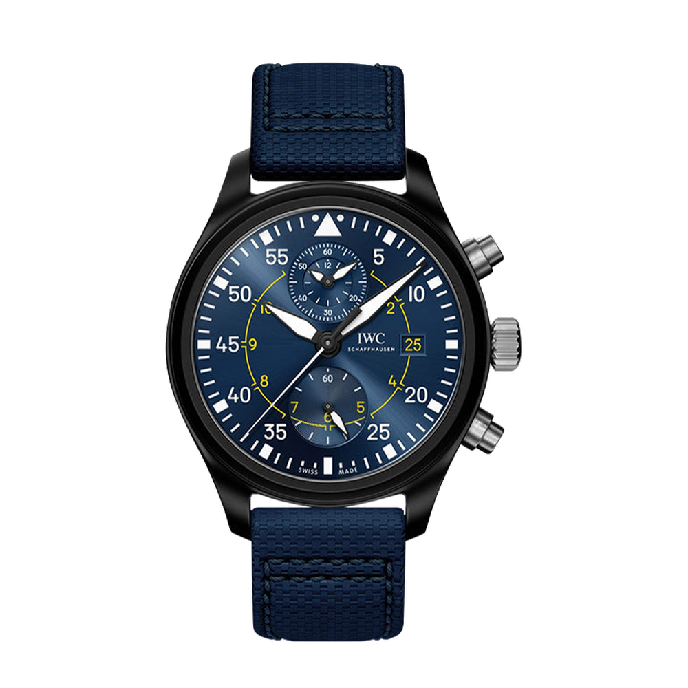 IWC Pilot’s Watch Top Gun Chronograph Blue Angels Blue/Navy Dial Straps