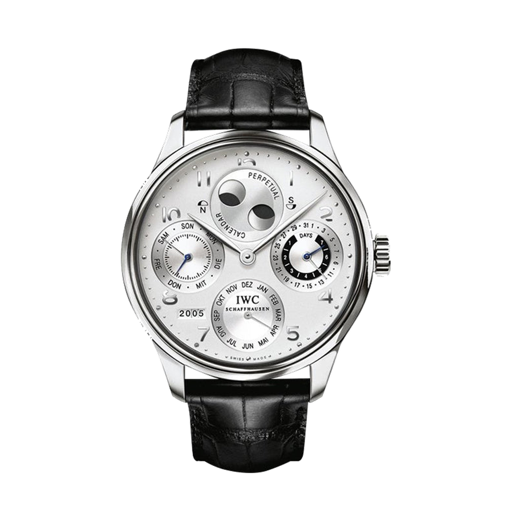 IWC Portuguese Perpetual Calendar 5021 Platinum / Silver Grey Dial Straps