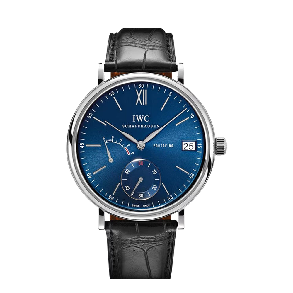 IWC Portofino Hand-Wound Eight Days Stainless Steel / Blue