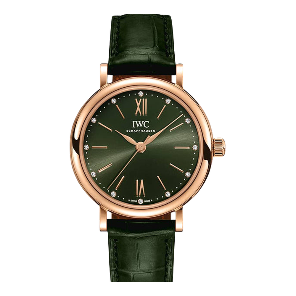 IWC Portofino 34 Red Gold / Green / Santoni