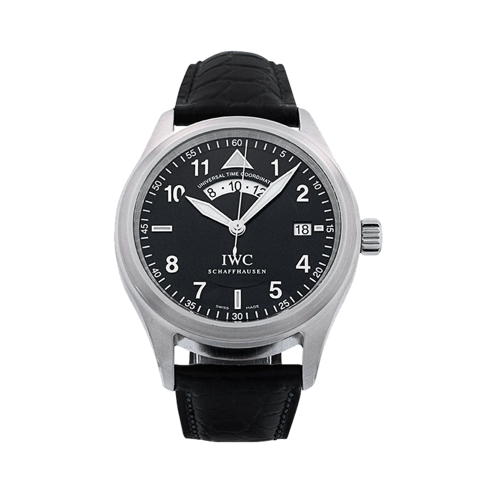 IWC Pilot's Watch Spitfire UTC Stainless Steel / Black / Strap