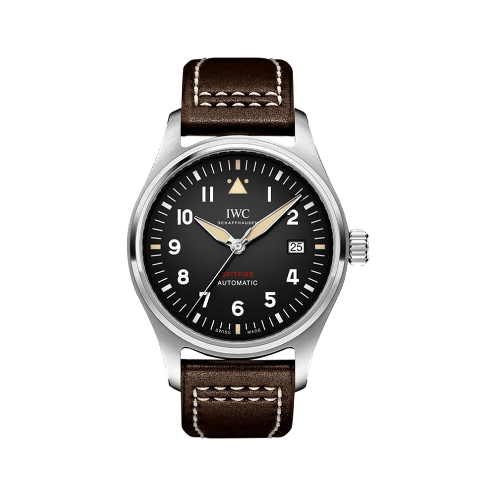 IWC Pilot's Watch Automatic Spitfire Stainless Steel / Black / Leather