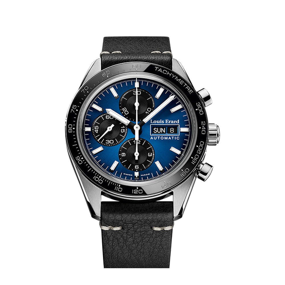 Louis Erard La Sportive Titanium Blue / Navy Dial Straps