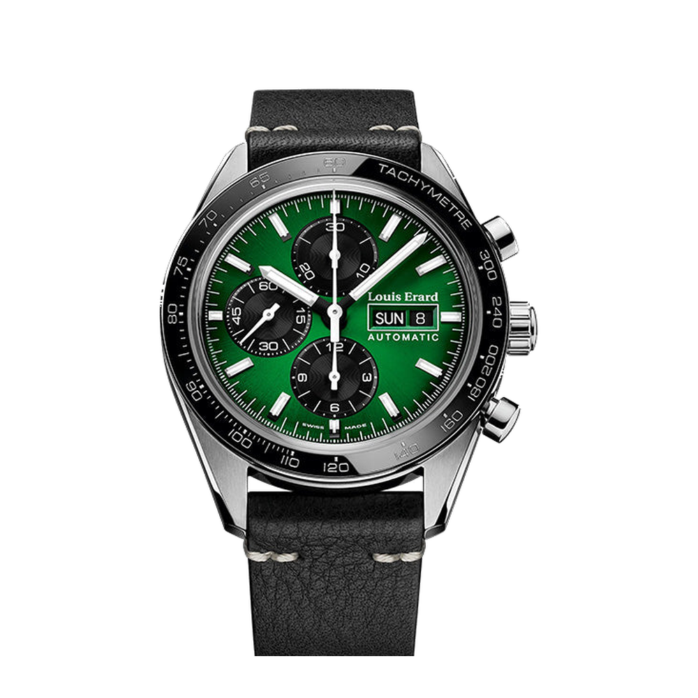Louis Erard La Sportive Titanium Green Dial Straps
