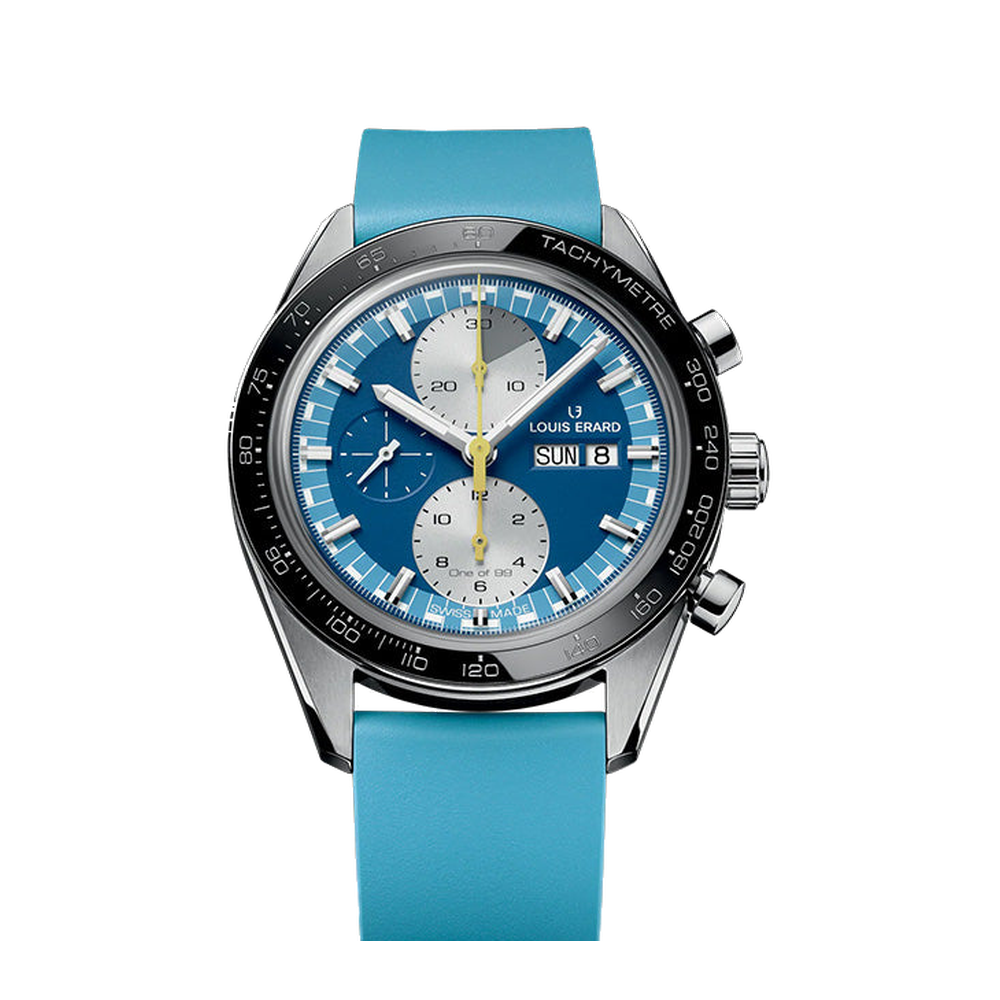 Louis Erard 2300 Sport Chronograph Blue Blue / Navy Dial Straps
