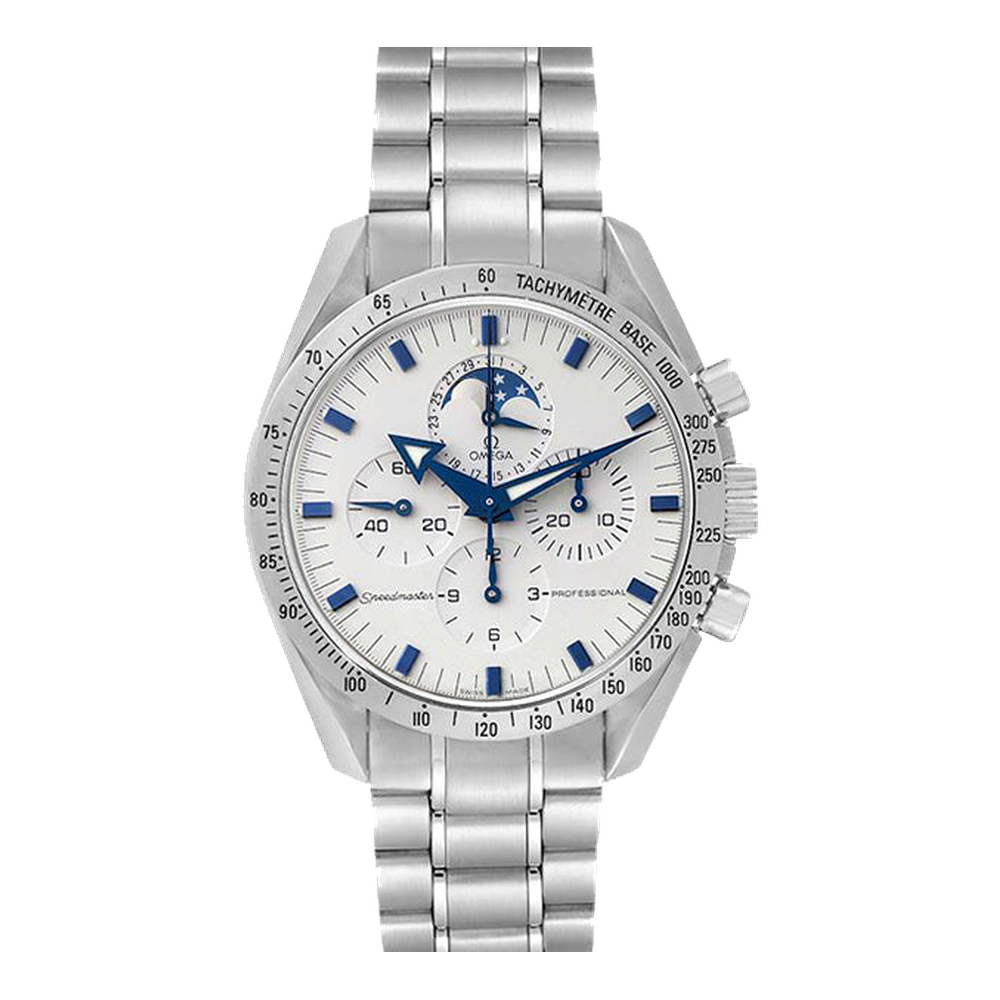 Omega Speedmaster Professional Broad Arrow Moonphase White Dial Straps