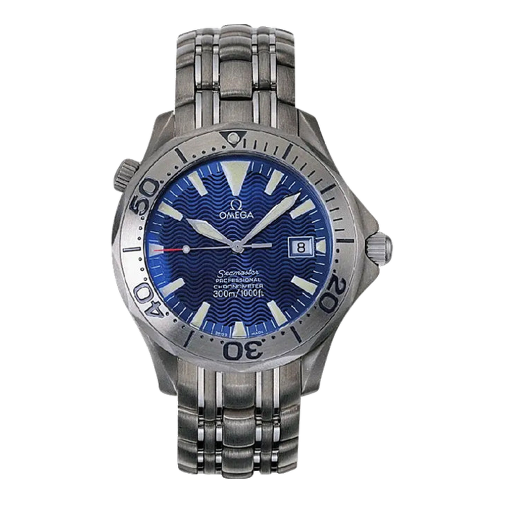 Omega Diver 300M Automatic 41 Titanium / Electric Blue / Bracelet Blue/Navy Dial Straps