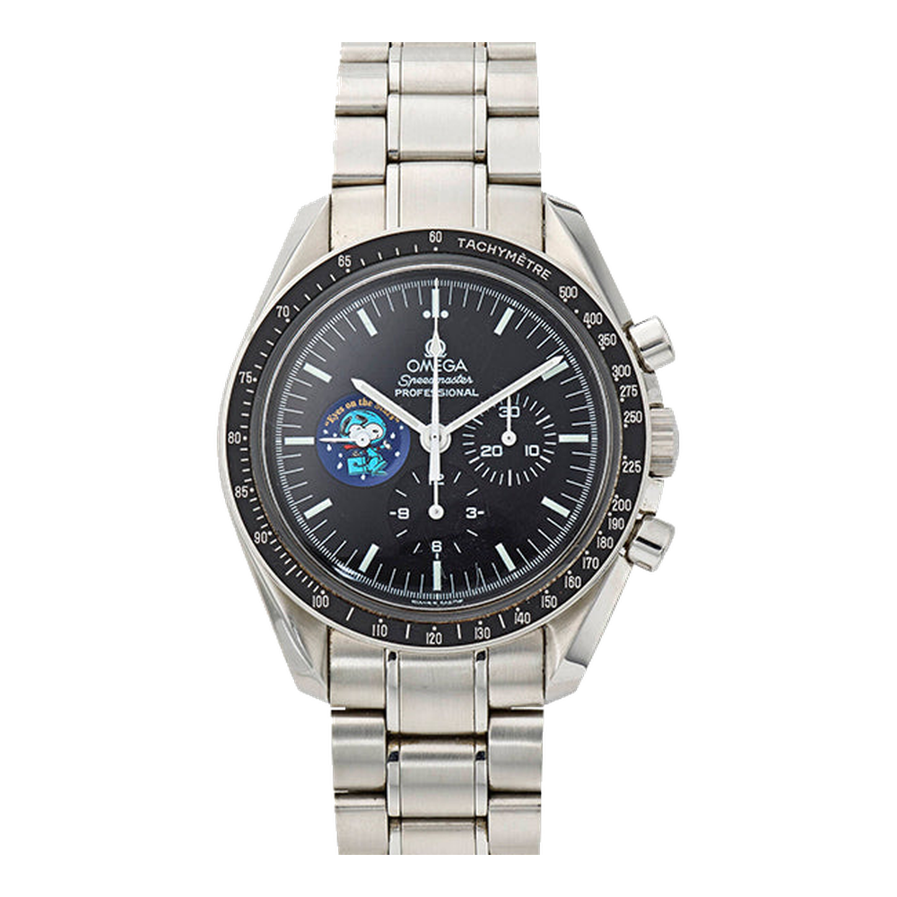 Omega Speedmaster Professional Moonwatch Snoopy Award Black Dial Straps