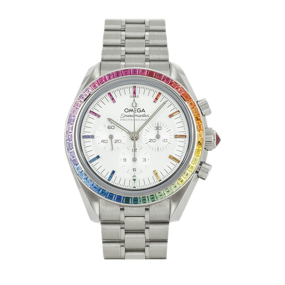 Omega Speedmaster Professional Moonwatch 3861 White Dial Straps