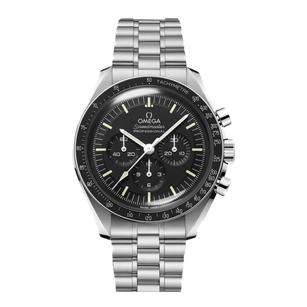 Omega Speedmaster Professional Moonwatch Sapphire Sandwich Black Dial Straps