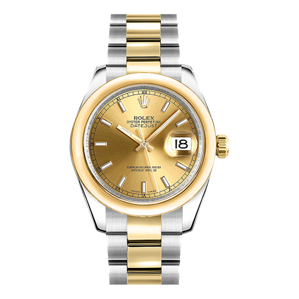 Rolex Datejust 31 Rolesor Yellow Domed / Oyster / Champagne