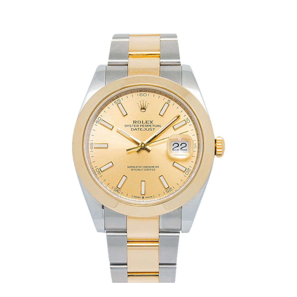 Rolex Datejust 41 Rolesor Yellow Smooth / Oyster / Champagne