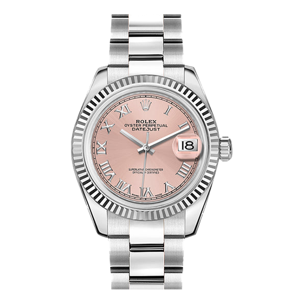 Rolex Datejust 31 Stainless Steel Fluted / Oyster / Pink Roman