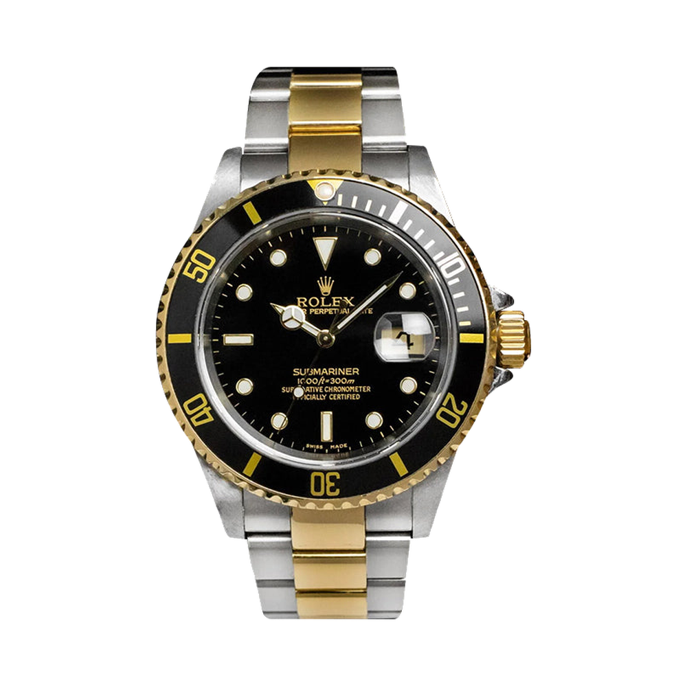 Rolex Submariner Date 16613 Black Superluminova Black Dial Straps