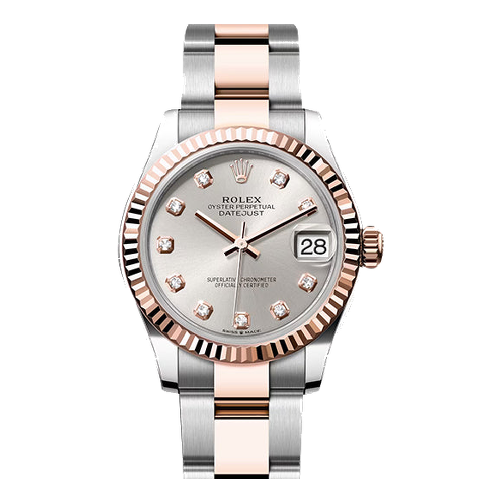 Rolex Datejust 31 Stainless Steel/ Rose Gold / Fluted / Silver - Diamond / Oyster