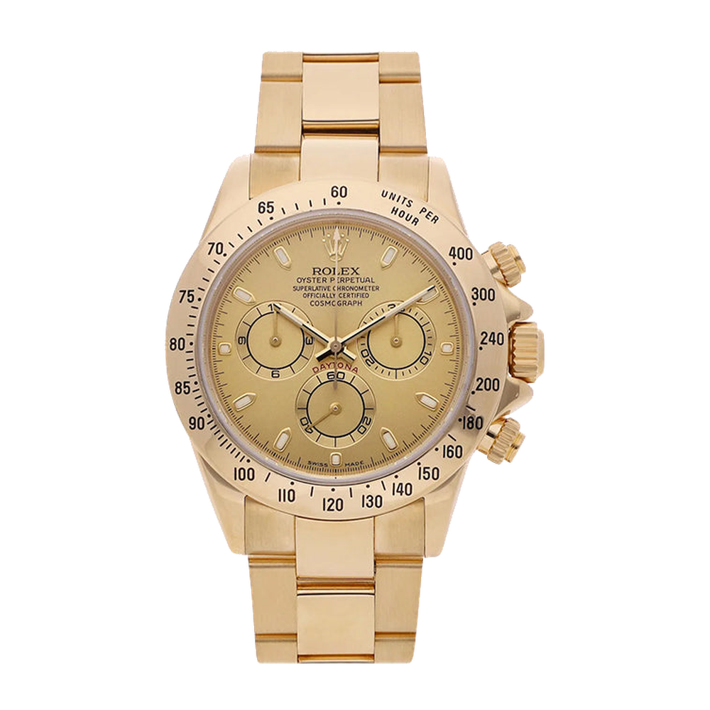 Rolex Daytona Yellow Gold Champagne Yellow Dial Straps