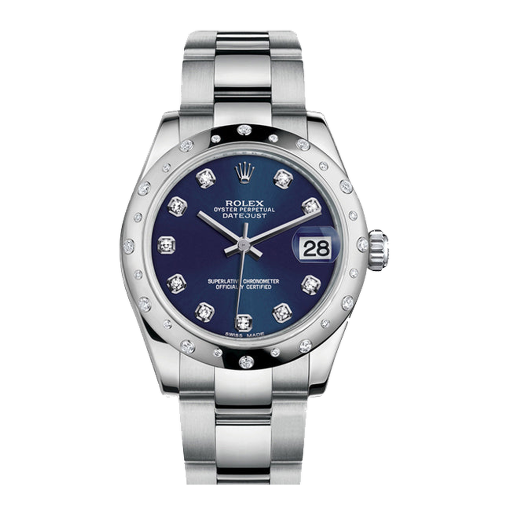 Rolex Datejust 31 Stainless Steel Domed Diamond / Oyster / Blue - Diamond