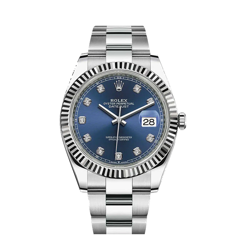 Rolex Datejust 41 Stainless Steel Fluted / Oyster / Blue - Diamond